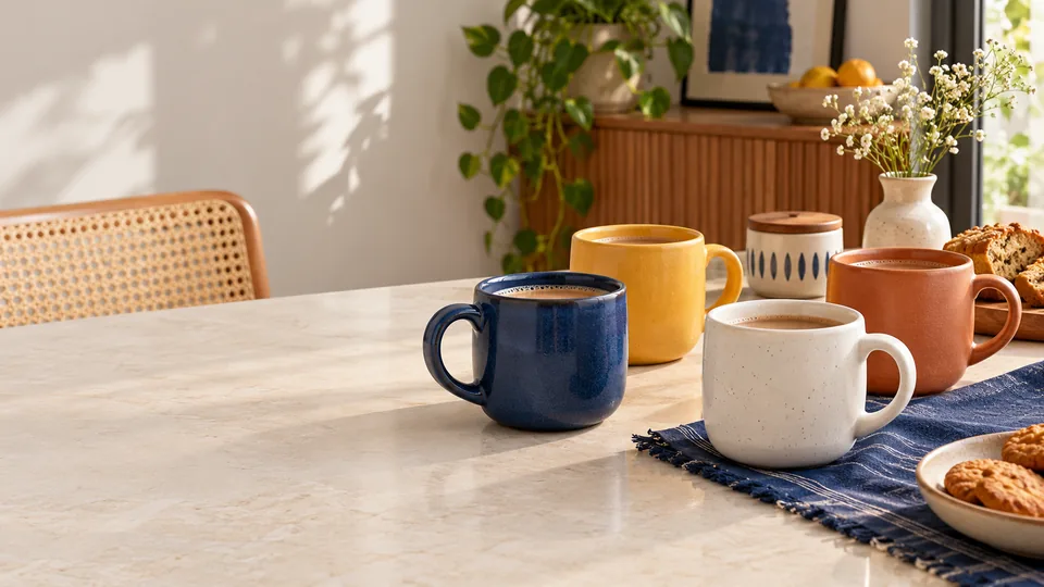 Representative sample styling for Chai Time Countertop Set