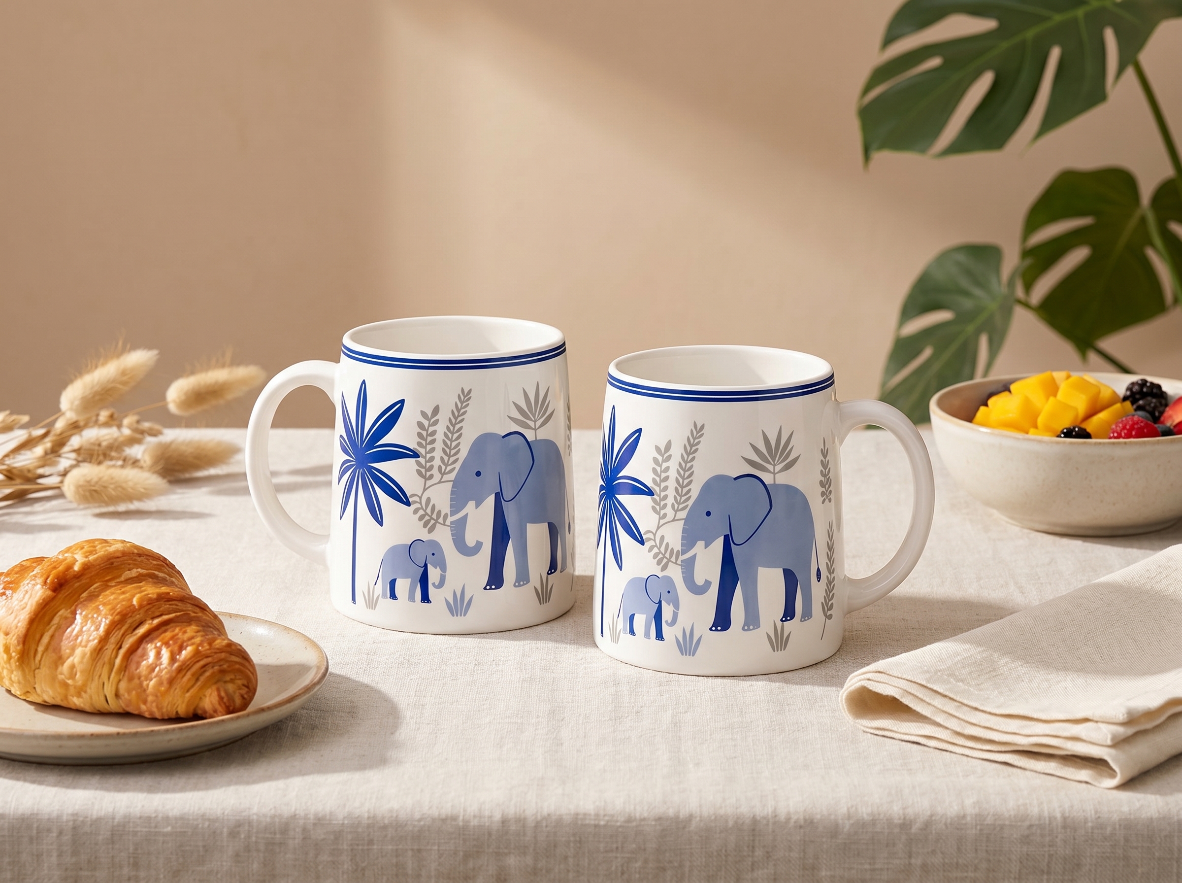 Anwaliya Airavat Series Ceramic Coffee Mug, Elephant – Set of 2 – view 2