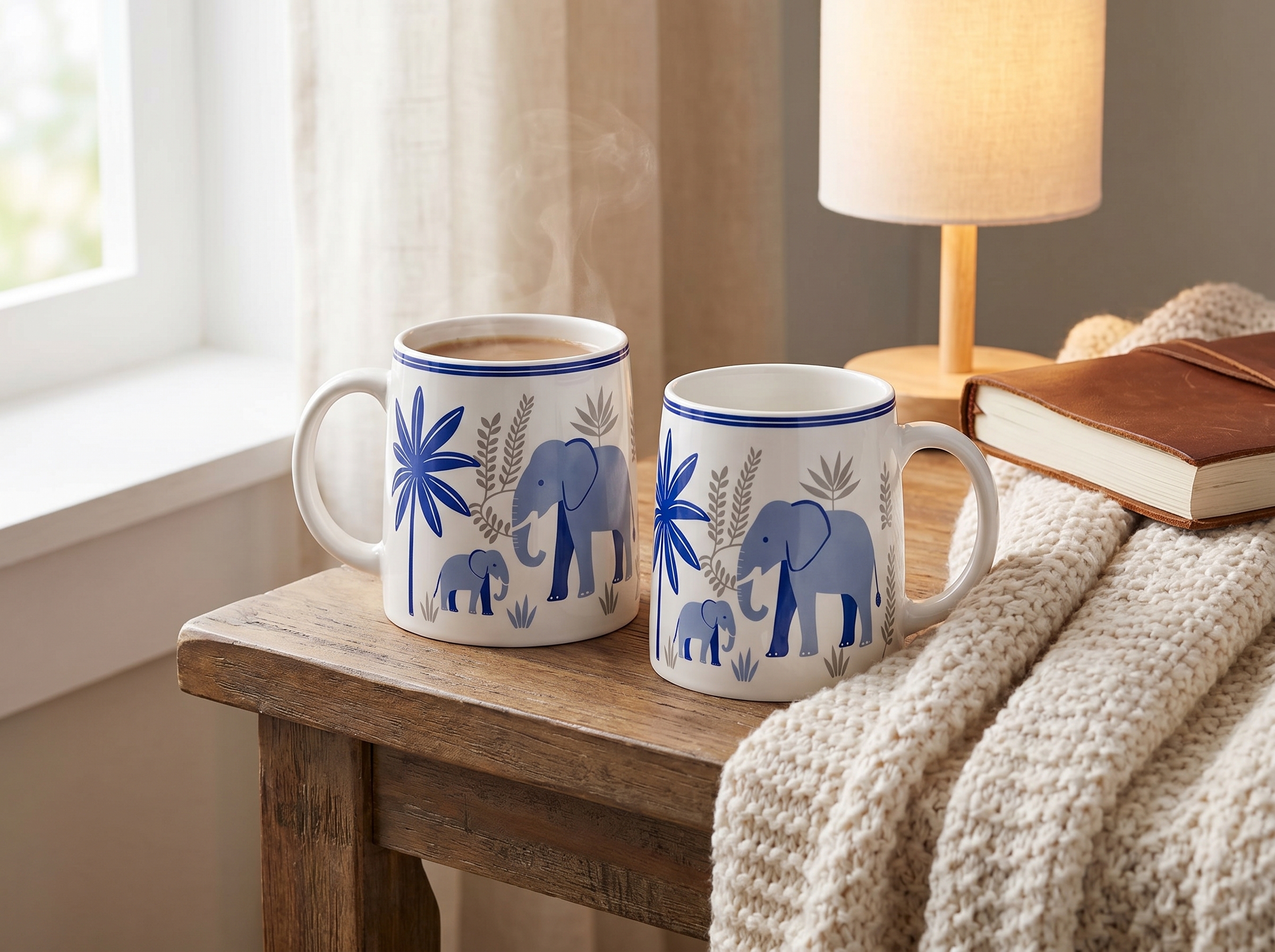 Anwaliya Airavat Series Ceramic Coffee Mug, Elephant – Set of 2 – view 4