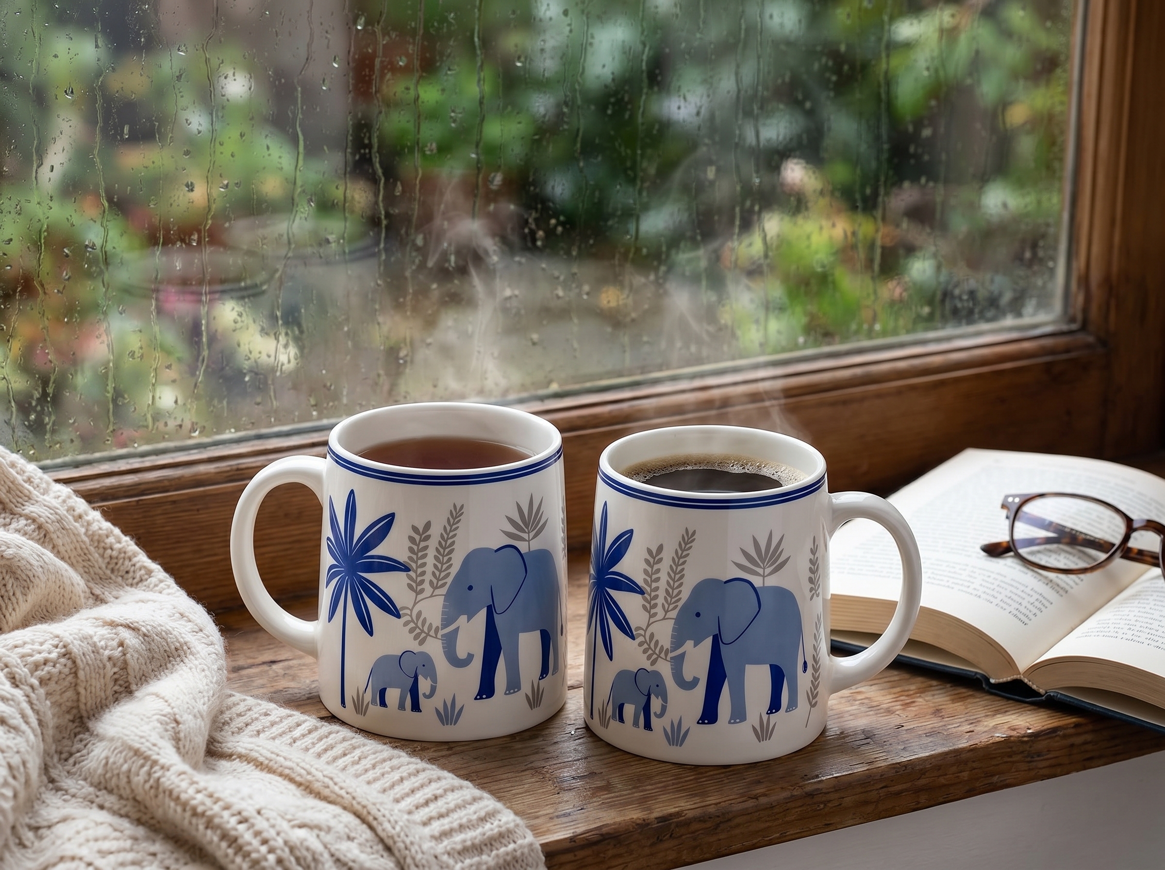 Anwaliya Airavat Series Ceramic Coffee Mug, Elephant – Set of 2 – view 5