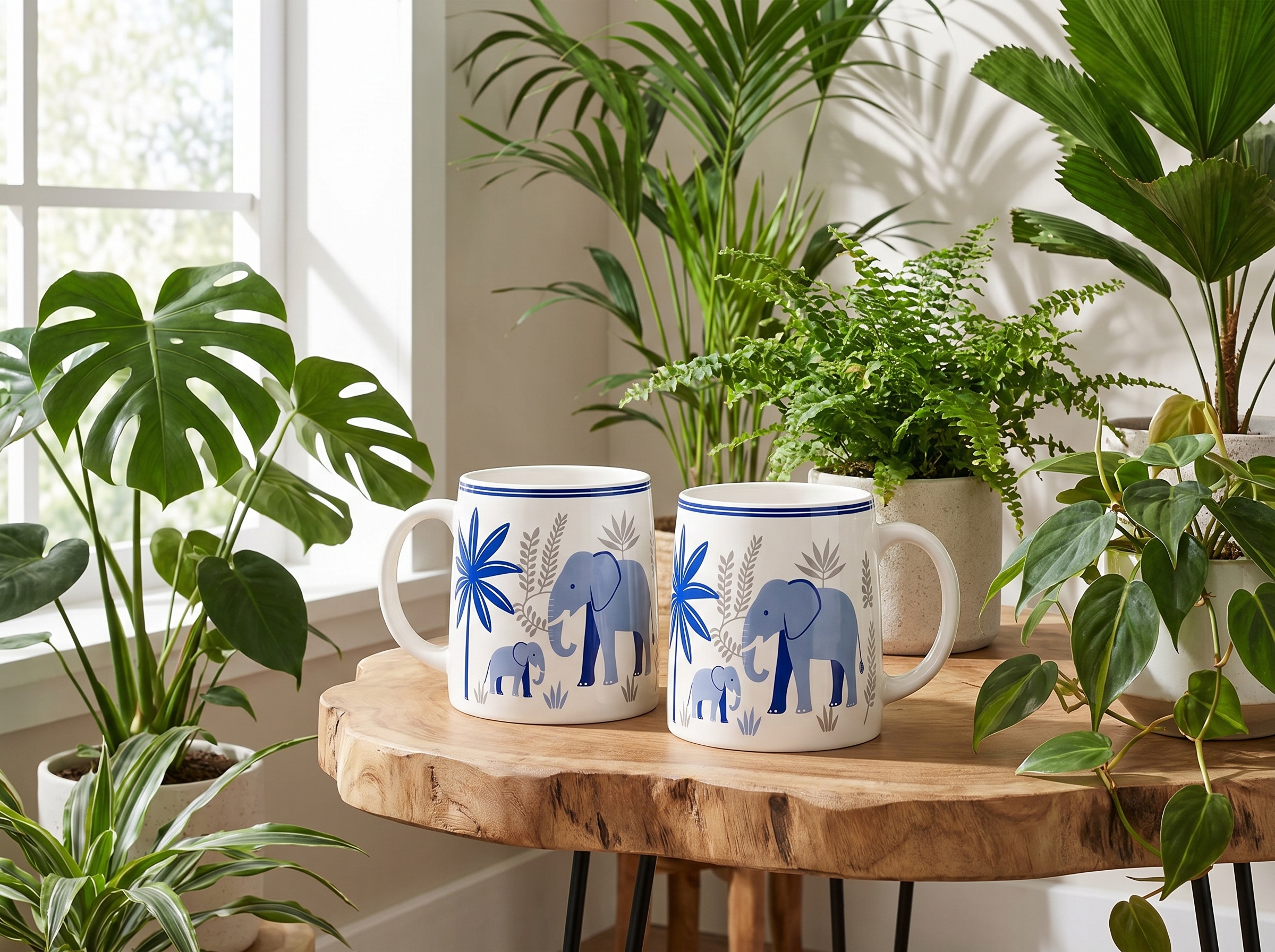 Anwaliya Airavat Series Ceramic Coffee Mug, Elephant – Set of 2 – view 6