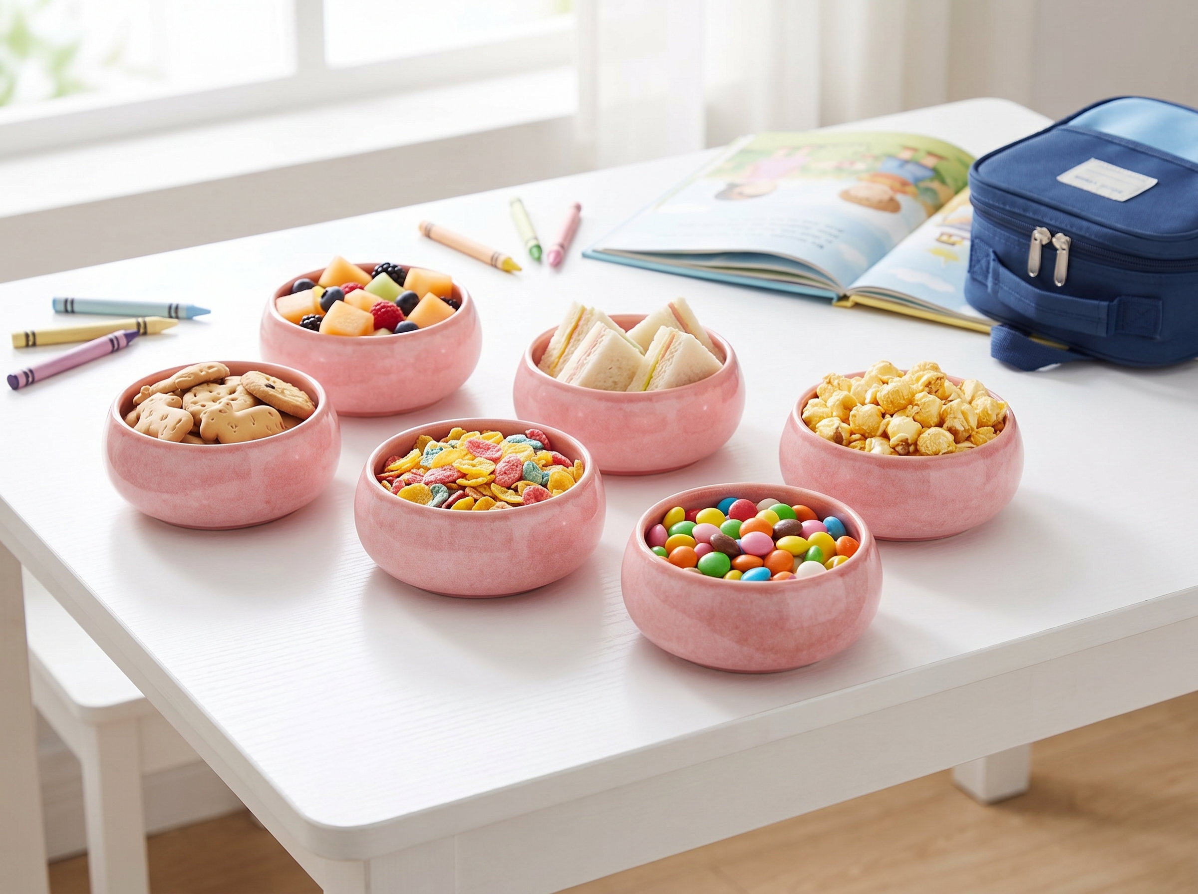 Anwaliya Ceramic Bowls for Dessert and Curry, Pink, 175 ml – Set of 6 – view 3