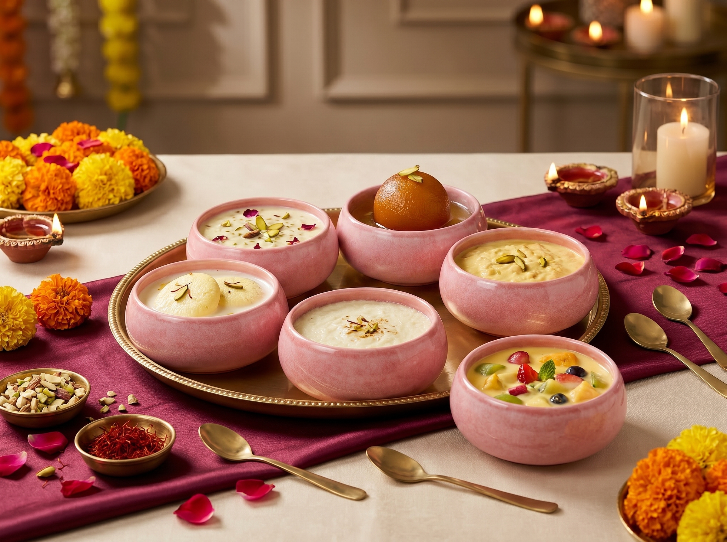 Anwaliya Ceramic Bowls for Dessert and Curry, Pink, 175 ml – Set of 6 – view 6